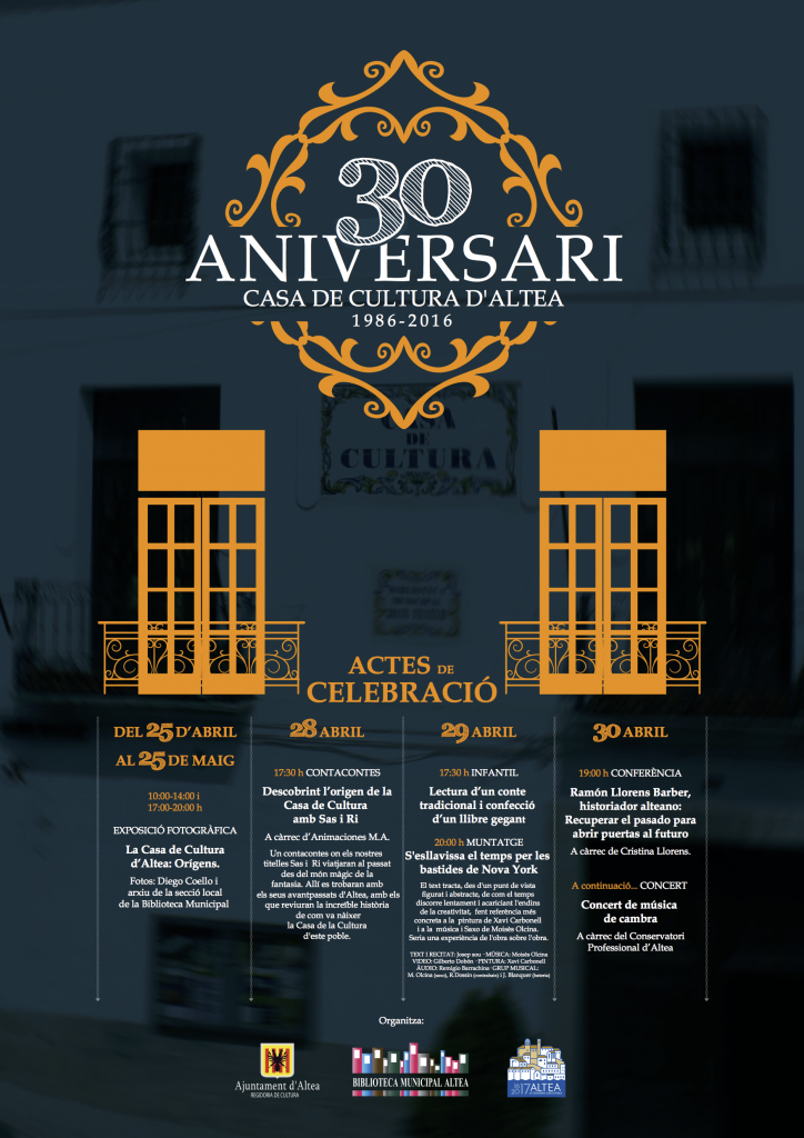 30AniversariCasaCulturaAltea CartellWeb